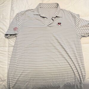 Southern Tide Light Gray Striped Polo Shirt